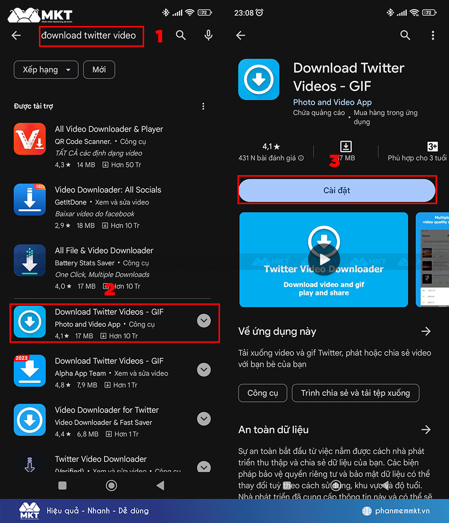 Cài đặt ứng dụng Download Twitter Videos - GIF trên điện thoại