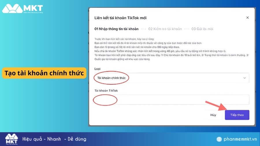 Tài khoản chính thức Affiliate marketing trên TikTok