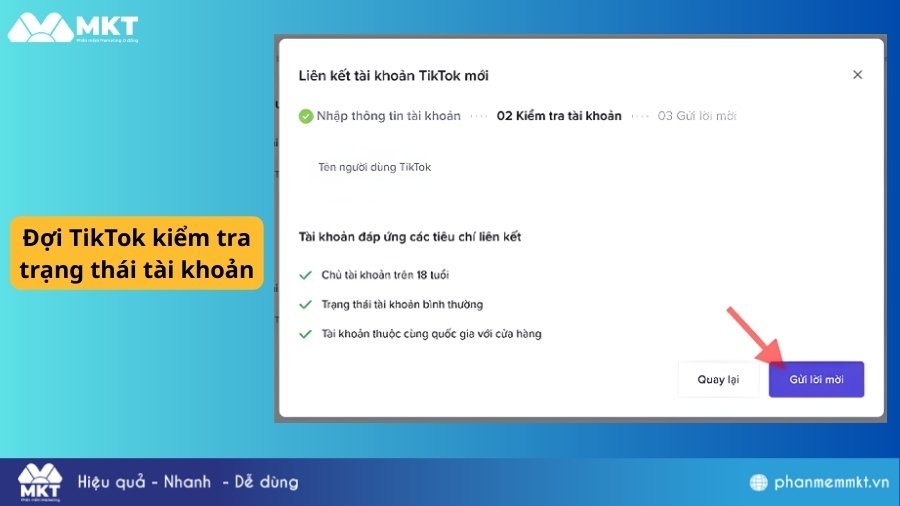 Gửi lời mời liên kết tài khoản Affiliate marketing trên TikTok