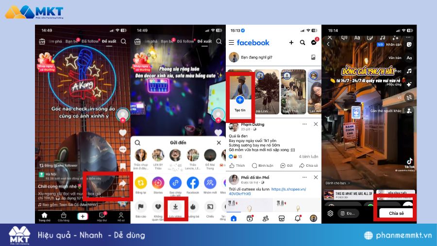 Hướng dẫn cách chia sẻ Tiktok lên story Facebook