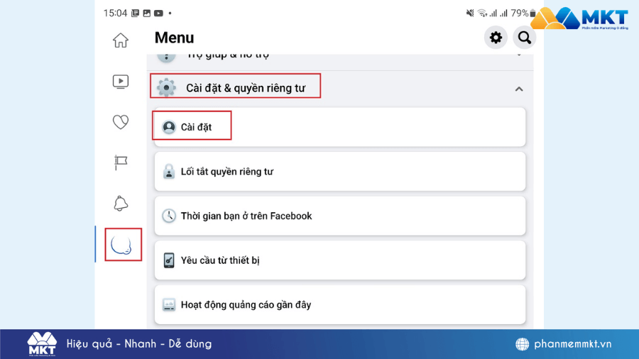 Chọn cài đặt cách đăng ảnh lên facebook không bị vỡ