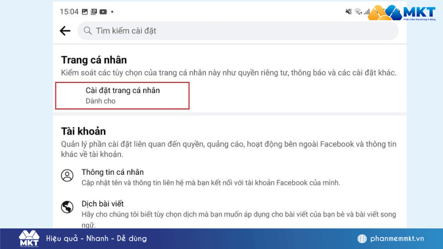Cài đặt trang cá nhân cách đăng ảnh lên facebook không bị vỡ