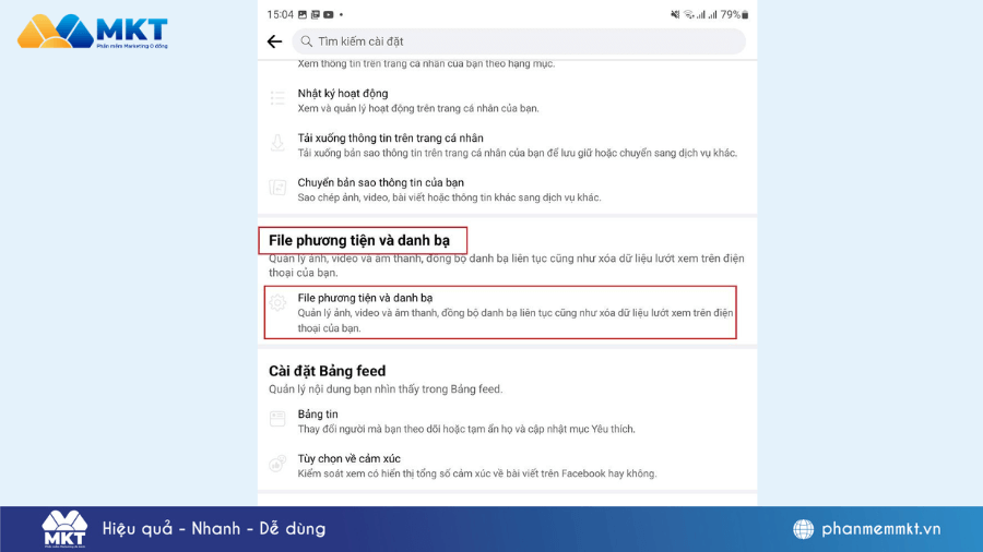 File phương tiện và danh bạ cách đăng ảnh lên facebook không bị vỡ