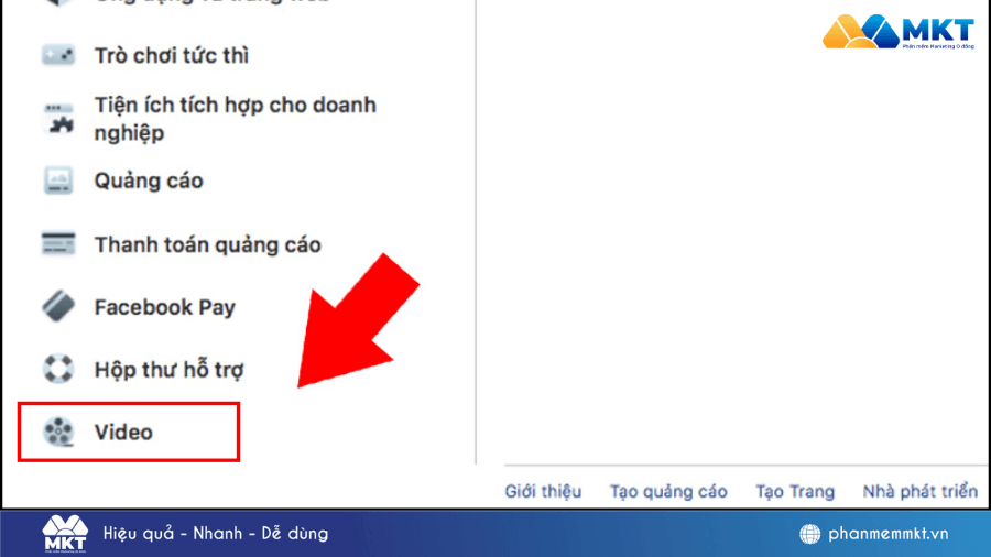Vào Cài đặt và chọn mục Video cách đăng ảnh lên facebook không bị vỡ