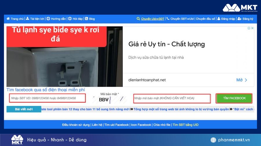Tìm bạn Facebook qua sđt 