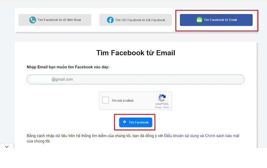 tìm bạn bè facebook qua gmail