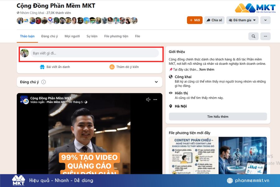 Cách đăng bài trên nhóm Facebook
