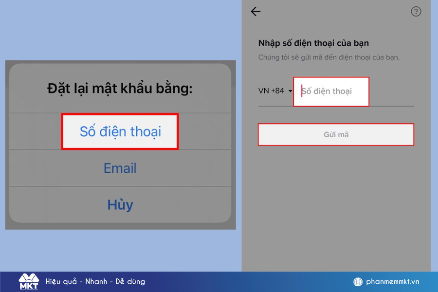 Lấy lại tài khoản TikTok bằng số điện thoại