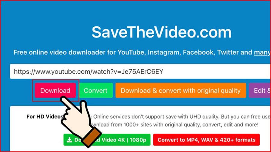 Tải video YouTube không cần phần mềm với SaveTheVideo