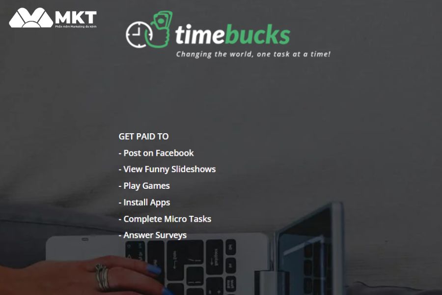 App like Facebook kiếm tiền Timebucks