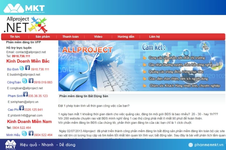 phần mềm đăng tin bất động sản AllProject