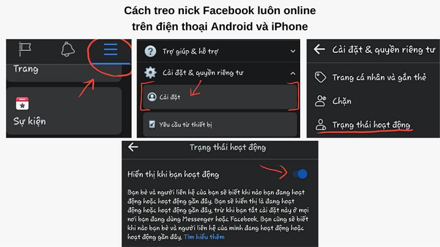 Cách treo nick Facebook luôn online trên điện thoại