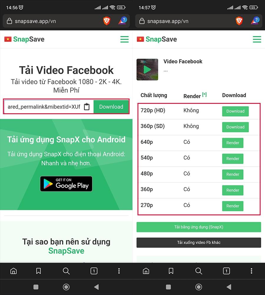 Download Clip story Facebook với SnapSave