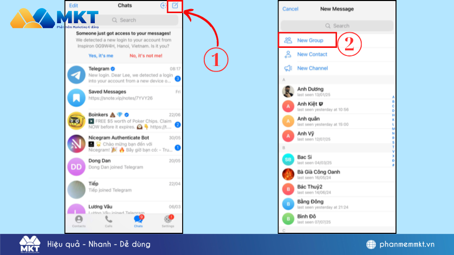 Cách tạo Group Telegram