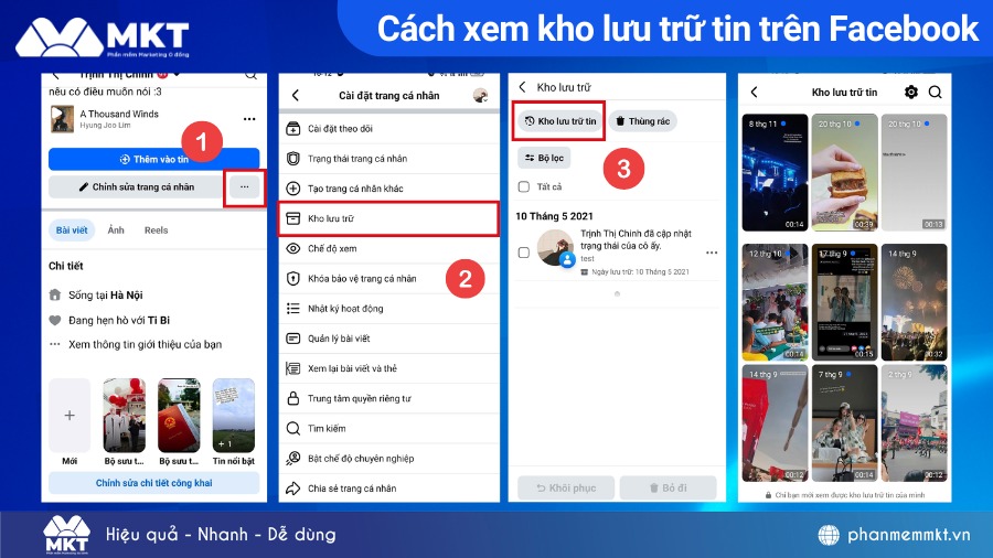 Cách xem kho lưu trữ tin trên Facebook trên điện thoại