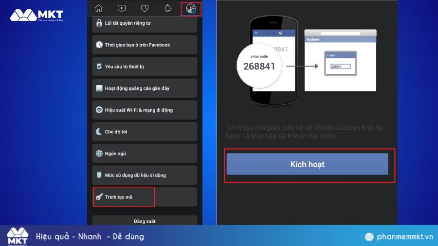 Lấy mã 2FA Facebook bằng trình tạo mã Cách lấy mã 2FA Facebook bằng trình tạo mã