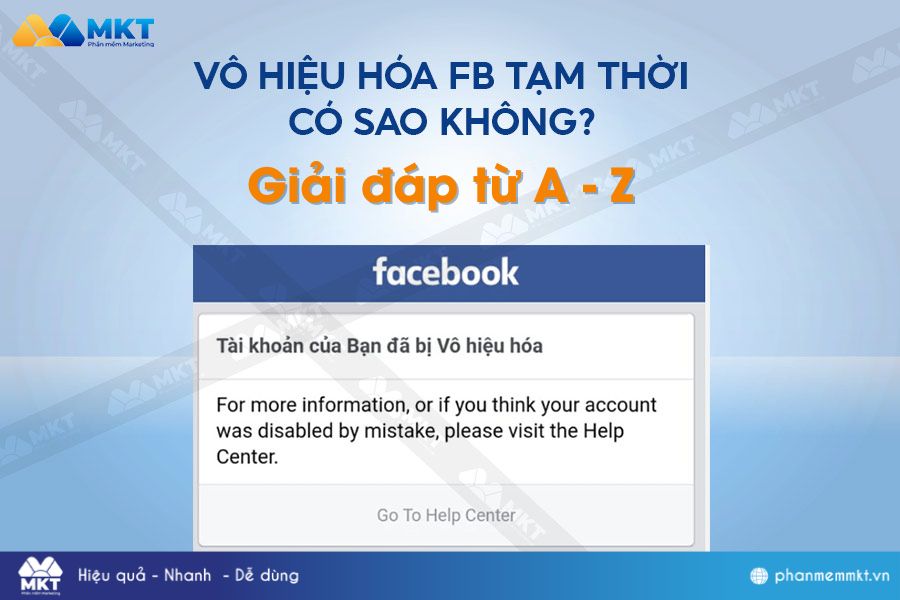 Vô hiệu hóa Facebook tạm thời có sao không ?