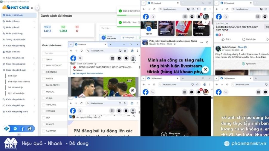 Nuôi nick SỐ LƯỢNG LỚN - MKT Care Công cụ nuôi nick SỐ LƯỢNG LỚN - MKT Care