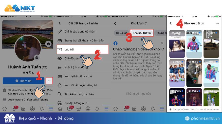 Cách vào kho lưu trữ tin trên Facebook