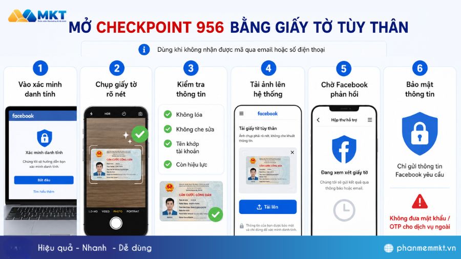 Hướng dẫn cách mở checkpoint 956 trên Facebook 6 Mở checkpoint 956 bằng giấy tờ tùy thân