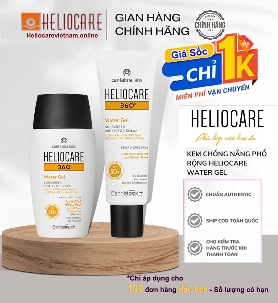 Mẫu content quảng cáo kem chống nắng - Heliocare Water Gel SPF50 360