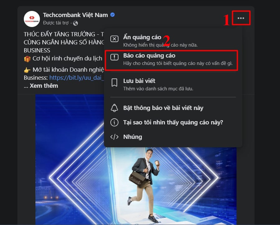 Chọn Báo cáo quảng cáo