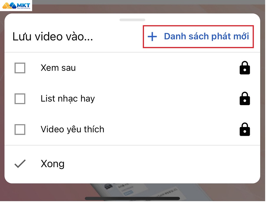 tạo danh sách phát youtube