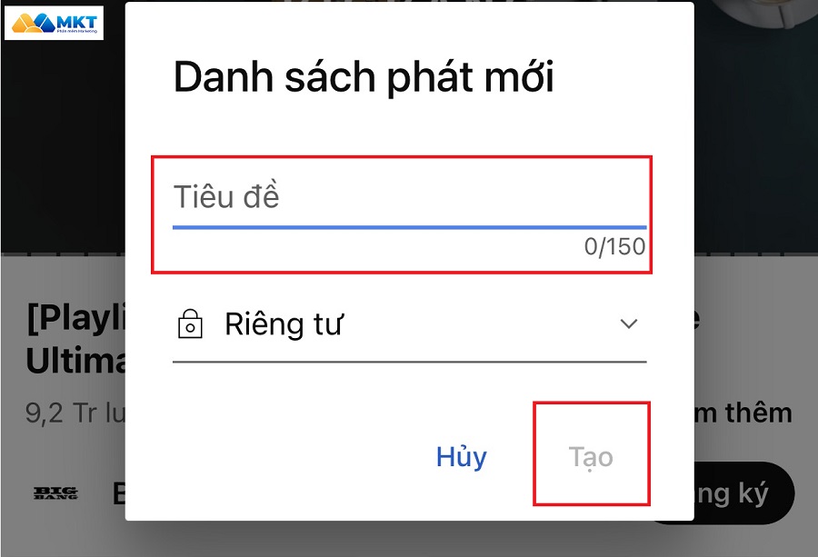 tạo danh sách phát youtube