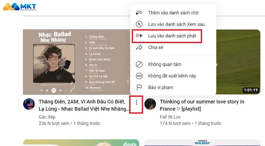 tạo danh sách phát youtube