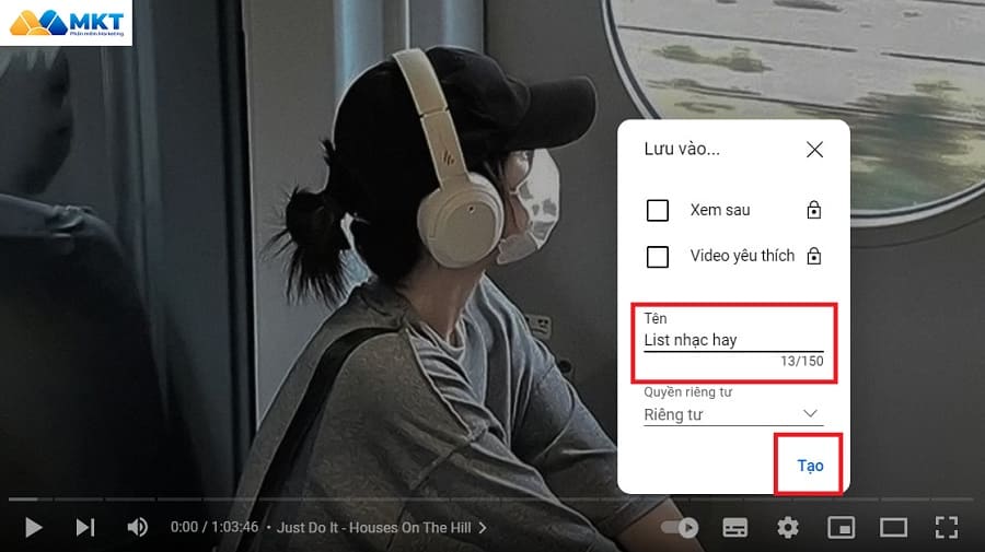 tạo danh sách phát youtube