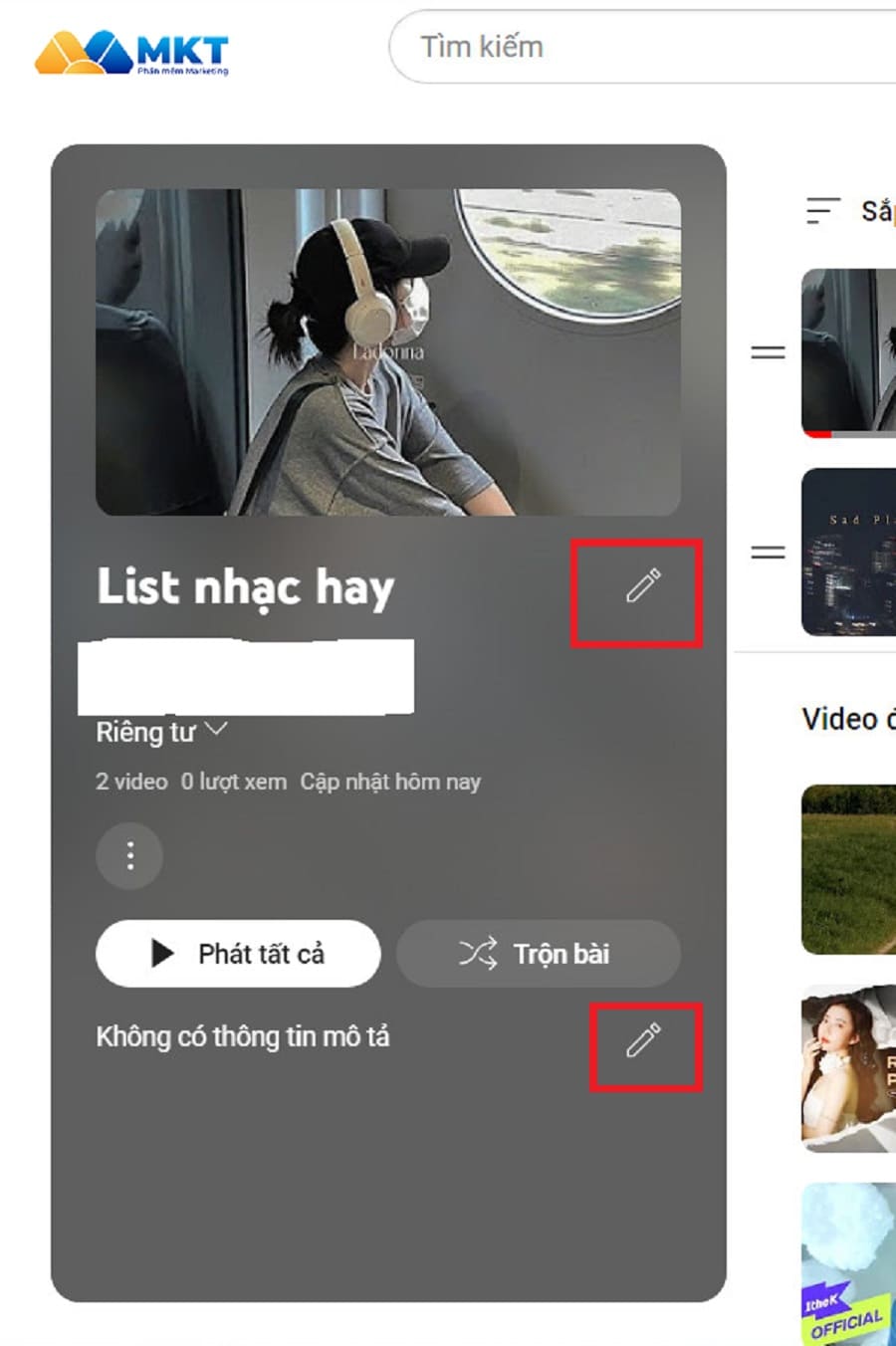 tạo danh sách phát youtube