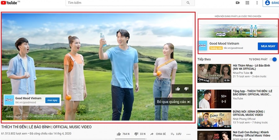 Cách hiển thị của YouTube TrueView Ads