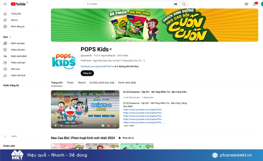 Kênh YouTube POPS Kids
