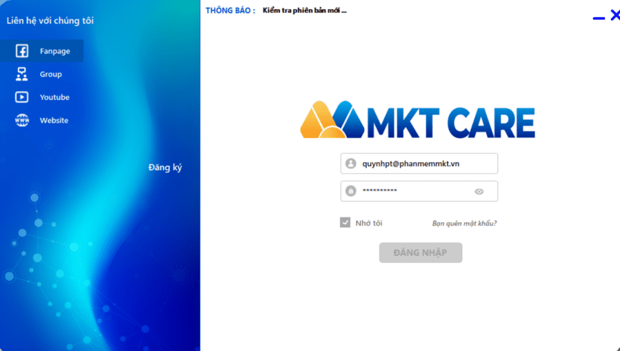 Hướng dẫn thay đổi mật khẩu facebook hàng loạt bằng MKT Care