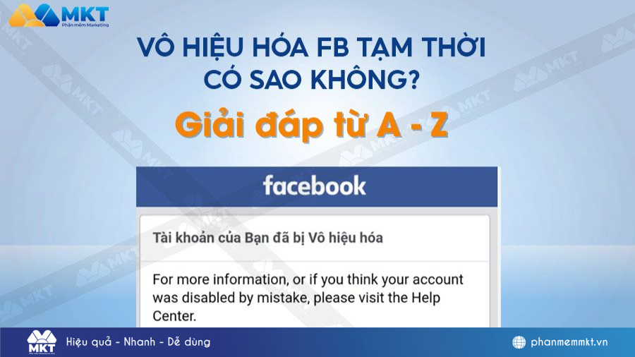 Vô hiệu hóa Facebook tạm thời có sao không ?
