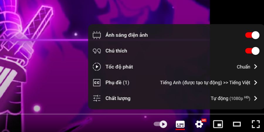 Cách bật phụ đề tiếng Việt khi không có sub