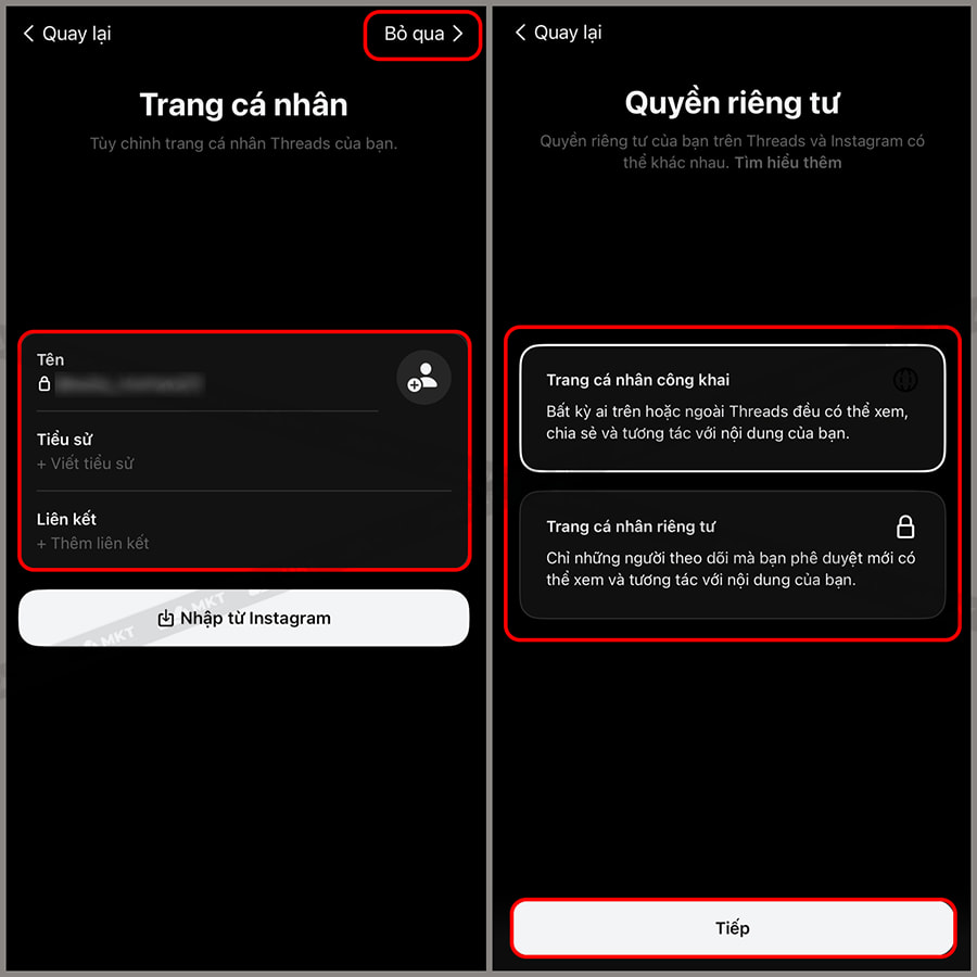 Chọn Quyền riêng tư của bạn trên Threads