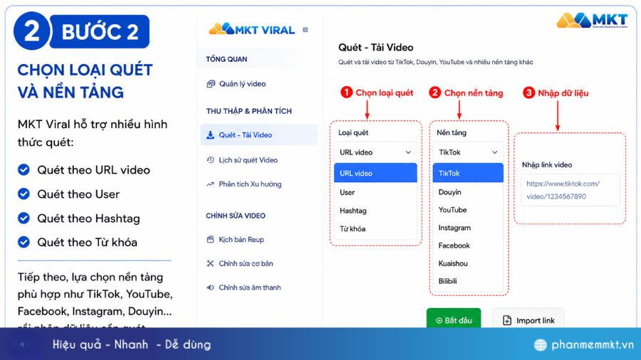 Hướng dẫn tải hàng loạt video bằng phần mềm MKT Viral 3 Tải video đa nền tảng với MKT Viral