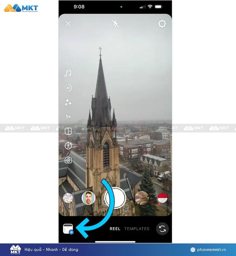 Cách tạo một Reel Instagram - Bước 2