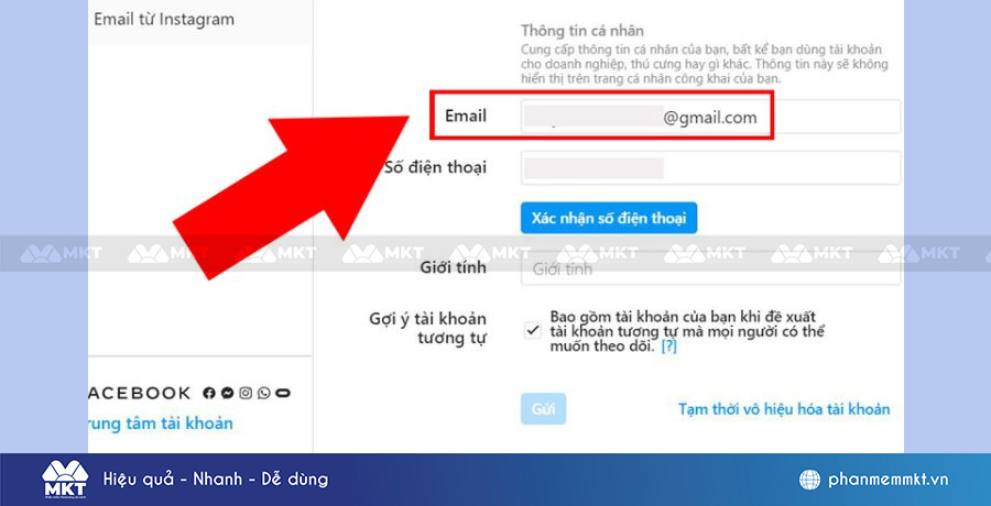 Kiểm tra địa chỉ email liên kết với tài khoản Instagram