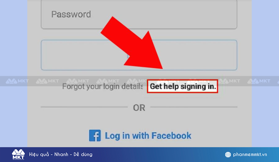 Nhấn Get help signing in