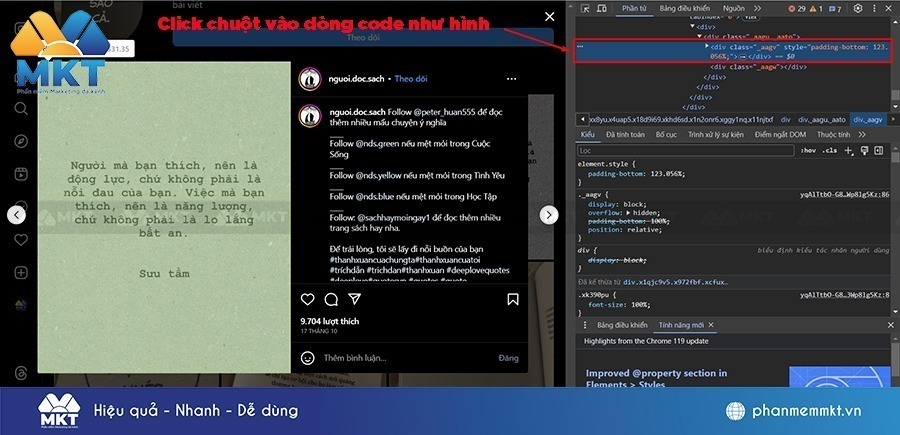 Click chuột vào dòng code như hình