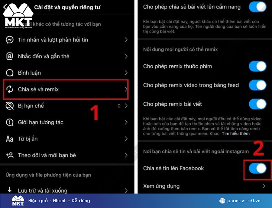 Bật tính năng Chia sẻ tin lên Facebook