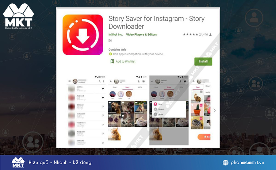 Cài đặt ứng dụng Instagram Story Downloader trên điện thoại