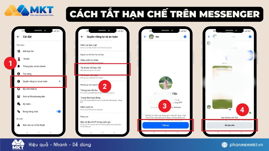 Cách tắt hạn chế trên Messenger