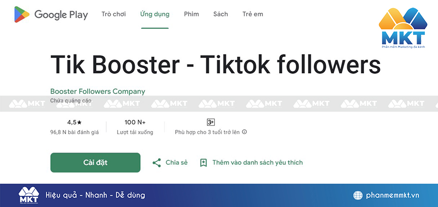 App tăng tim TikTok - Tik Booster