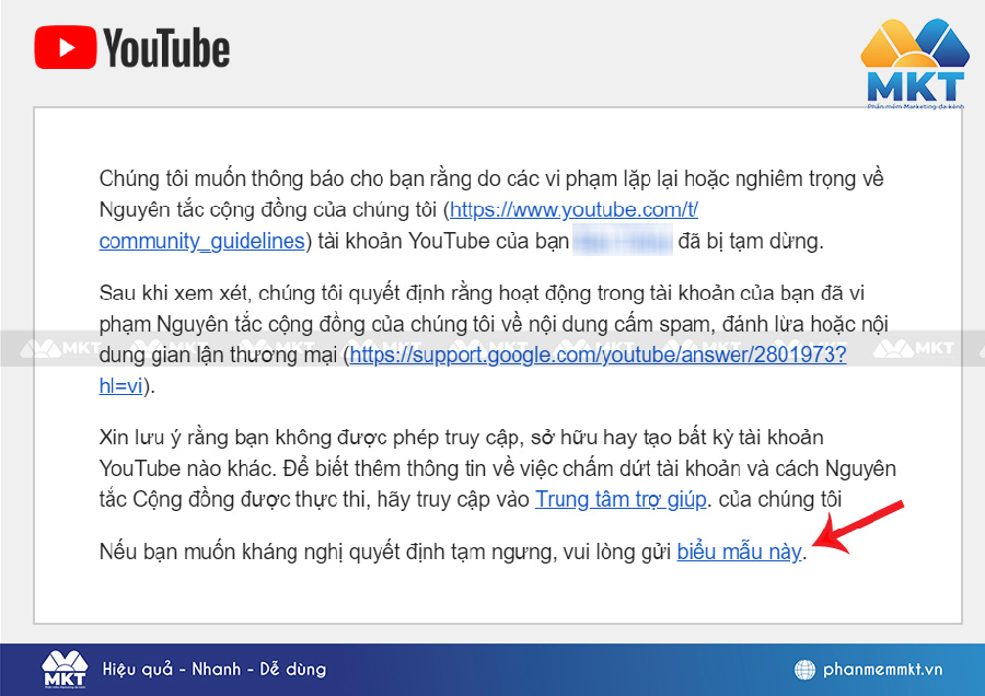 Lý do tài khoản YouTube bị vô hiệu hóa