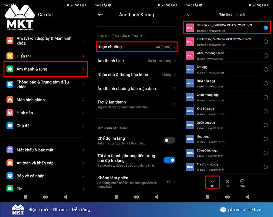 Cách cài nhạc TikTok làm nhạc chuông cho Android
