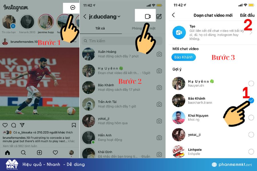 Cách call video trên messenger có filter instagram trên điện thoại