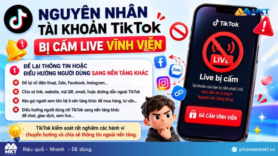 Cách mở khóa tài khoản TikTok bị cấm live vĩnh viễn đơn giản nhất 2 Nguyên nhân tài khoản TikTok bị cấm live vĩnh viễn